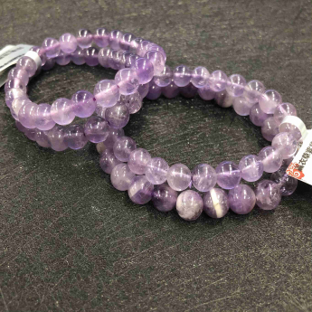 薰衣草紫晶圆形手链 规格7.5mm 重量 16克 编码 82102160