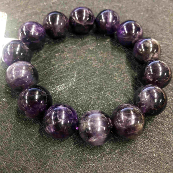 紫晶圆形手链 规格15mm 重量 67克 编码 92106995
