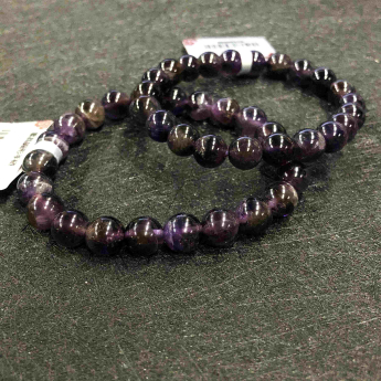 紫晶圆形手链 规格8mm 重量 15克 编码 92106988