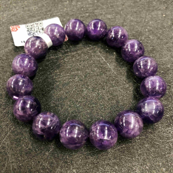 紫晶圆形手链 规格12mm 重量 39克 编码 96910569
