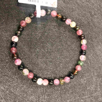 五彩碧玺圆形手链 规格6.5mm 重量 /克 编码 82100945