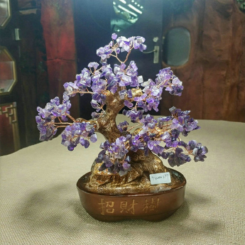 招财树（0588椭圆盆）-紫晶 规格高23宽26cm 重量 // 编码 94000377