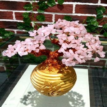 粉晶福袋招财树 规格高23宽23cm 重量 // 编码 94000034