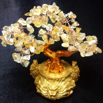 小龙头招财树摆件-黄晶 规格18*14*8.5cm 重量 // 编码 94000294