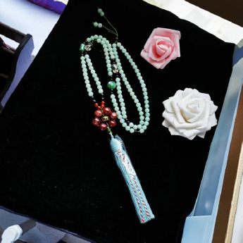 天然水晶吊坠+东陵玉配珠配饰毛衣链 规格6mm 重量 /克 编码 16800184（多种搭配看图选款）