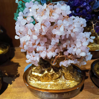 招财树（0588椭圆盆）-粉晶 规格高23宽26cm 重量 // 编码 94000381