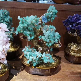 招财树（0588椭圆盆）-东陵玉 规格高23宽26cm 重量 // 编码 94000382