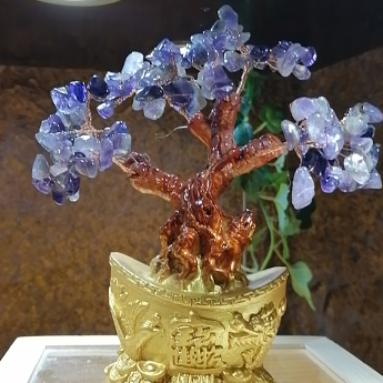 龙凤元宝发财树（大）-紫晶 规格高30宽26cm 重量 // 编码 94000524