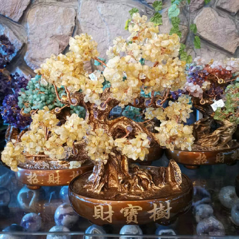 金财宝发财树（新款）-黄晶 规格高35宽42cm 重量 // 编码 94000401