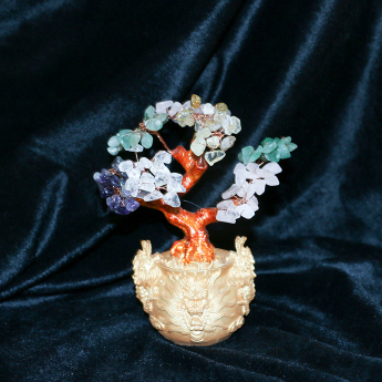 小龙头招财树摆件-东陵玉 规格18*14*8.5cm 重量 // 编码 94000300