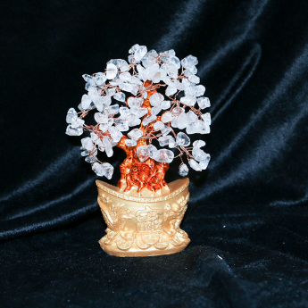 小龙凤招财树摆件-粉晶 规格16*13*7cm 重量 // 编码 94000291