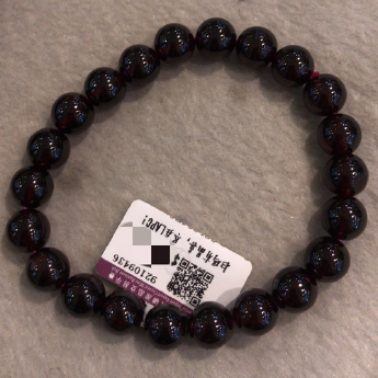 石榴石圆形手链 规格9mm 重量 34克 编码 92109436