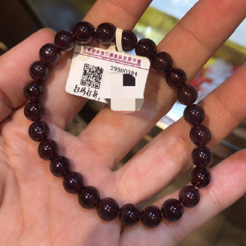 石榴石圆形手链 规格7mm 重量 20克 编码 29900384