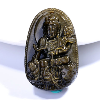 金曜石普贤菩萨挂坠（大号带链） 规格坠53*34链6mm 重量 39克 编码 82201110