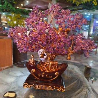 紫晶满载而归招财树（中号小颗粒） 规格40*24*36cm 重量 // 编码 94000061