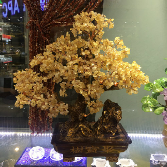 聚宝招财树-黄晶 规格高55宽55cm 重量 // 编码 94000280