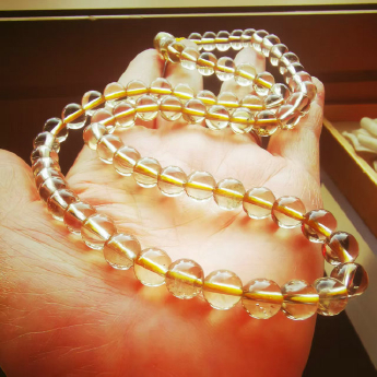 茶黄晶圆珠项链 规格8/57粒珠mm 重量 /克 编码 16800244（多种搭配看图选款）