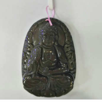 彩曜石阿弥陀佛护身佛挂坠（大） 规格53*34*9mm 重量 /克 编码 82201257