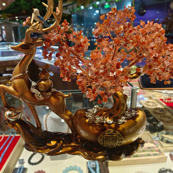 财鹿发财树-红玛瑙 规格36*22*32cm 重量 // 编码 94000583