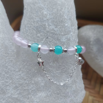 天然水晶+925银配饰或配珠手链 规格6mm 重量 /克 编码 16800238（多种搭配看图选款）