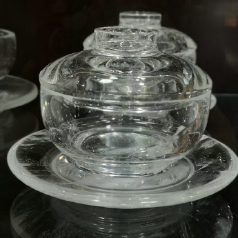 原石水晶盖碗（托碗盖三件套） 规格宽10高6托15cm 重量 // 编码 35102664