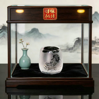 原石水晶茶水杯（澳门回归中秋纪念版)(花好月圆) 规格9*8cm 重量 // 编码 35102461