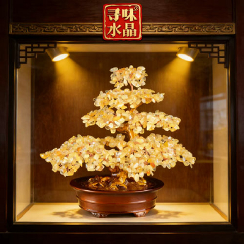 黄晶发财树-财喜树 规格27*14*28cm 重量 // 编码 94000560