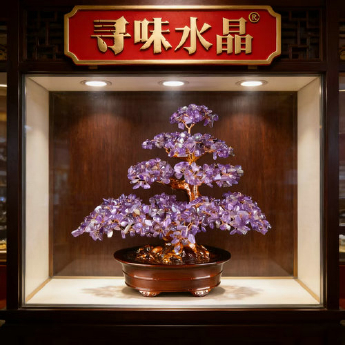 紫晶发财树-财喜树 规格27*14*28cm 重量 // 编码 94000561