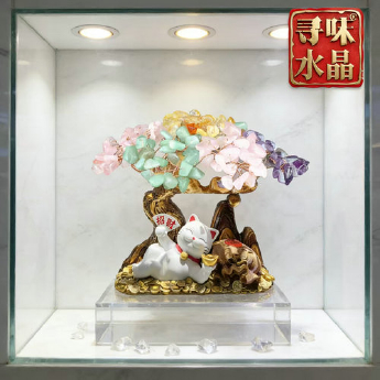 八方来财招财猫发财树-多彩 规格高30宽38cm 重量 // 编码 94000532