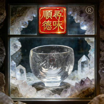 原石水晶大茶杯（鸡心杯） 规格8.5*6.5cm 重量 // 编码 35101044