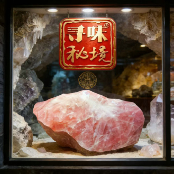 巨型芙蓉粉晶矿标摆件（水晶大王收藏）（非卖品） 规格60*36*28/ 重量 // 编码 17003087