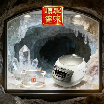 寻味顺德原石水晶电饭煲（白色煲壳3.0新款） 规格23.5*13/800W2.5Lcm 重量 // 编码 35102141