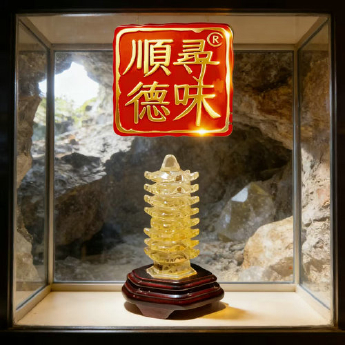 黄晶文昌塔摆件 规格90*22mm 重量 // 编码 33002534