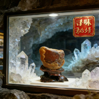 红玛瑙矿标摆件（水晶大王收藏）（非卖品） 规格5*11/ 重量 // 编码 17003083