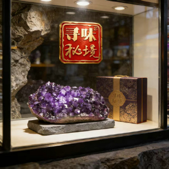 紫晶簇(水精宫殿） 规格50*30*10cm 重量 23.9千克 编码 10002362