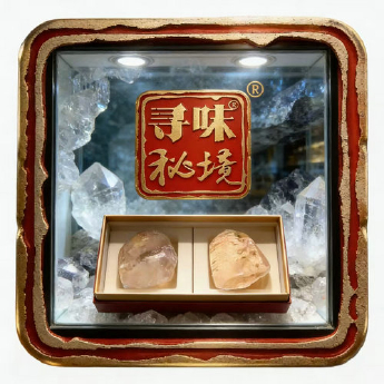 花幽灵原矿石摆件(2件套、带盒）(水晶大王收藏) 规格43*28/ 重量 74克 编码 19002914