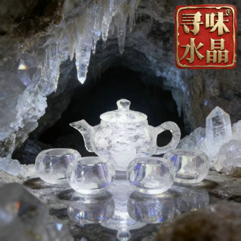 原石水晶南瓜茶壶(1壶4厚内直杯礼盒#17) 规格16*10*9cm 重量 // 编码 35103154