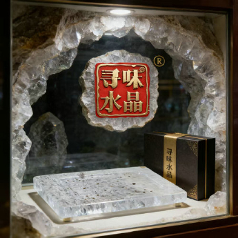 原石水晶原石方形带孔茶盘 规格34.8*36.2cm 重量 // 编码 35102469