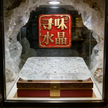 原石水晶原石方形带孔茶盘 规格37*29cm 重量 // 编码 35102470