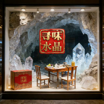 原石水晶去痔原石板配楠榆木茶台椅(小) 规格1台4小椅m 重量 // 编码 35000345