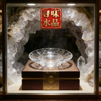 原石水晶大茶杯托 规格宽10.7高3cm 重量 / 编码 35200084