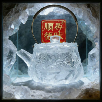 原石水晶仿古茶壶 规格高10宽15口径12cm 重量 // 编码 35102607