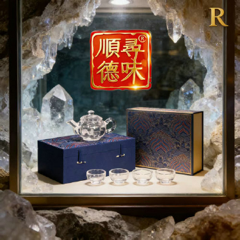 原石水晶南瓜壶+4薄杯(礼盒#17) 规格16*10*9cm 重量 // 编码 35103083