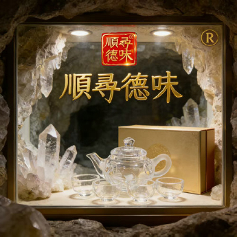原石水晶梅花壶+4杯(礼盒#86) 规格16*10*9cm 重量 // 编码 35103194