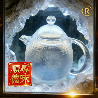 原石水晶磨鹅蛋壶（短嘴壶） 规格柄嘴11高11.5cm 重量 // 编码 35100045
