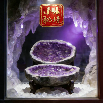 紫晶洞聚宝盆茶几(水晶大王收藏) 规格// 重量 /千克 编码 22001728
