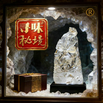 (澳区13)白晶笑佛摆件(水晶大王收藏) 规格35.5*17.5*16.5cm 重量 // 编码 11001167