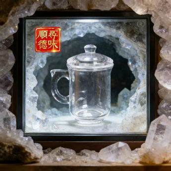 原石水晶手柄端杯(带盖) 规格12*13/ 重量 // 编码 92203385