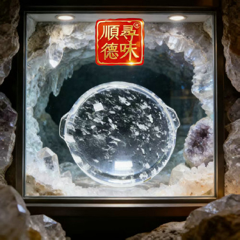 原石水晶双耳烧烤圆盘 规格25*2.5cm 重量 // 编码 35102100