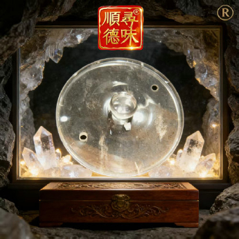 原石水晶锅盖(水晶柄) 规格18-18.5cm 重量 // 编码 35102163